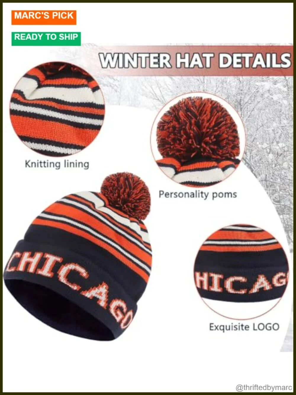 Winter Beanie Hat Gloves Scarf Set with Touchscreen Knit 3 Piece
